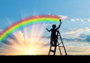 Kleiner Tipp: Du kannst einen Regenbogen nur dann sehen, wenn du die Sonne im Rücken und den Regen vor dir hast