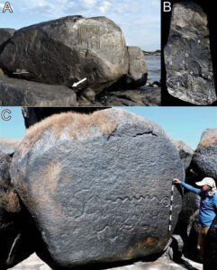 Hier siehst du noch ein paar der Felsenzeichnungen (Philip Riris, José Ramón Oliver & Natalia Lozada Mendieta)