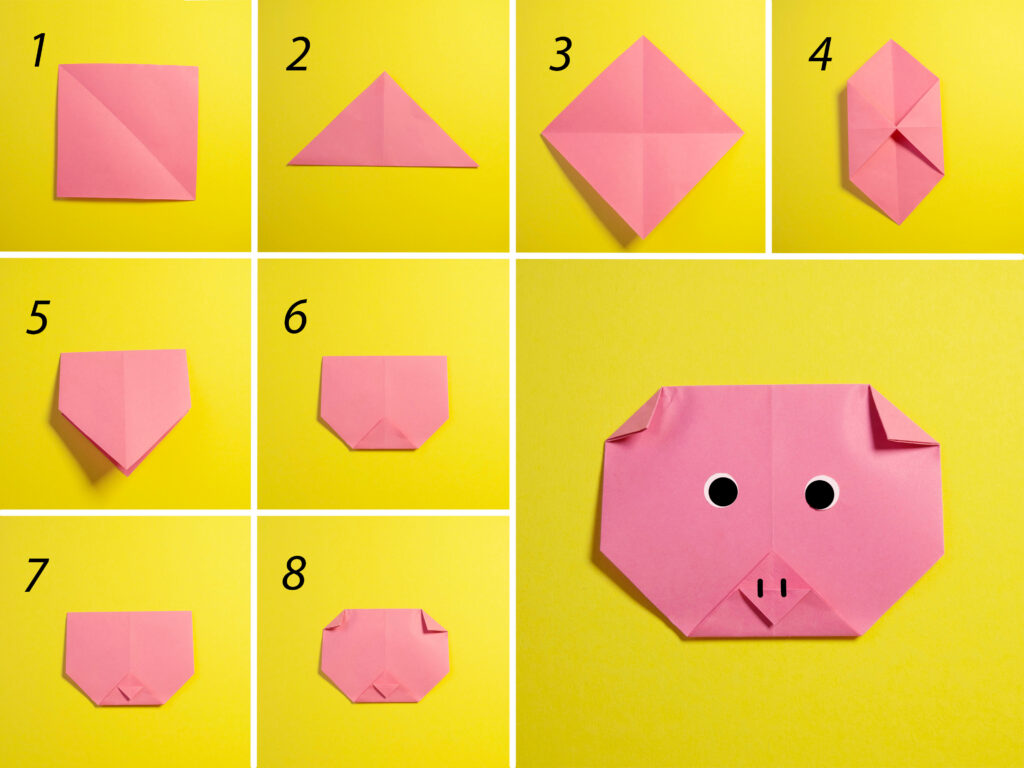 Dieses Origami-Tier gilt als richtiger Glücksbringer. Schließlich wünscht man sich zu Silvester gegenseitig viel Schwein fürs neue Jahr (Adobe Stock)