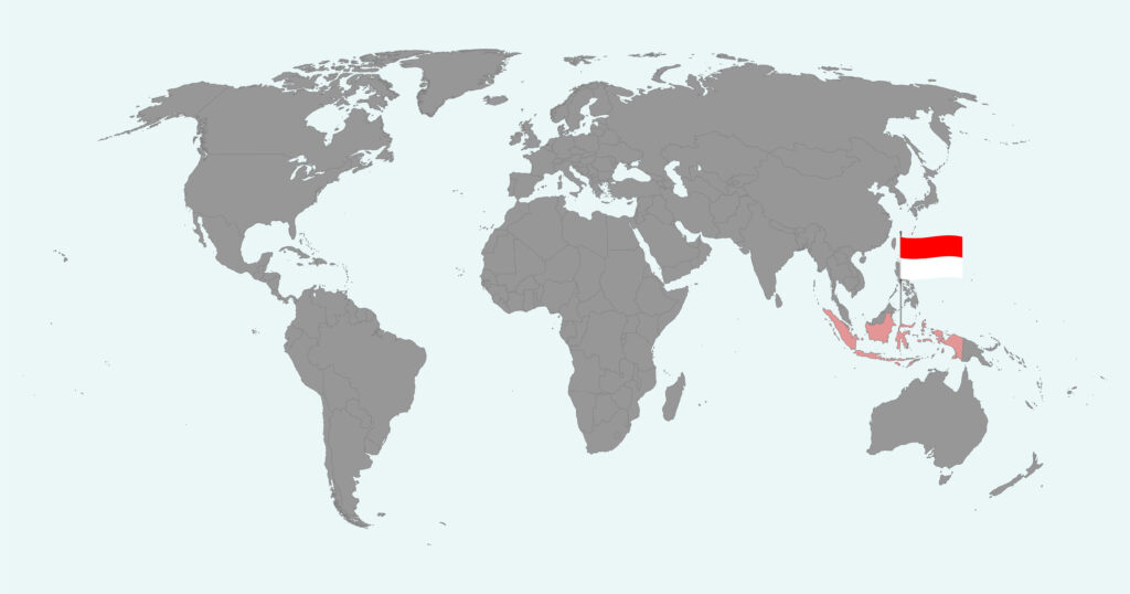 Die Karte zeigt dir, wo Indonesien liegt